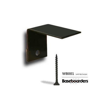 Buss General Partner Co Ltd Baseboarders Premium & Basic Series Baseboard Wall Bracket, White Alternative Mounting Method WB001-WHT